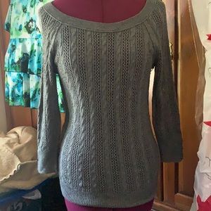 American Eagle gray lace sweater- Small